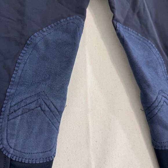 Romfh Breeches Pants Youth Girls 10 Navy Blue Suede Knee Patch Equestrian Riding - Picture 5 of 9